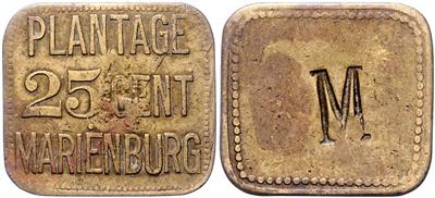 SURINAME Plantage Marienburg 1880/1890 - Mince, medaile a papírové peníze