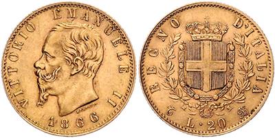 Vittorio Emanuele II. 1861-1878 GOLD - Münzen, Medaillen und Papiergeld
