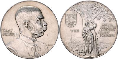 Wien, Kaiserjubiläums- und 5. österreichisches Bundesschießen 1898 - Mince, medaile a papírové peníze