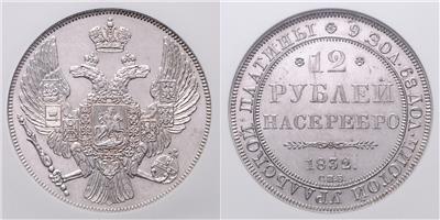 Zar Nikolaus I. 1825-1855, PLATIN - Mince, medaile a papírové peníze