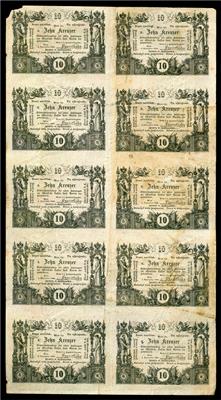 10 Kreuzer 1860, Zehnerbogen - Coins, medals and paper money