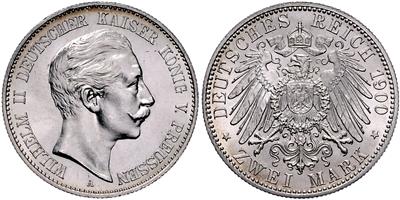 Preussen, Wilhelm II. 1888-1918 - Coins, medals and paper money