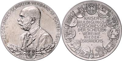 St. Pölten, Kaiserhuldigungsfestschießen 1910 - Münzen