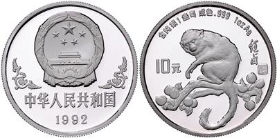 China, Volksrepublik- Jahr des Affen 1992 - Coins