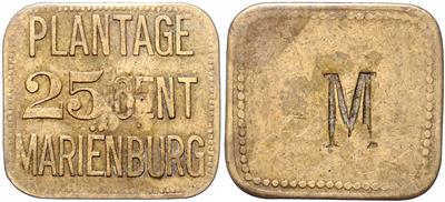 Suriname Plantage Marienburg 1880/1890 - Mince