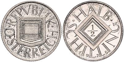 1/2 Schilling 1925; =2,97 g,  leicht getönt= offene PP - Coins and medals