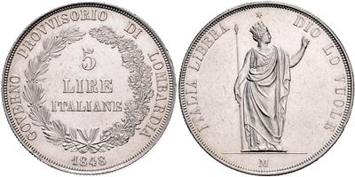 5 Lire 1848 M, Mailand - Coins and medals