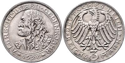 3 RM 1928 D, 400. Todestag Albrecht Dürers - Monete e medaglie
