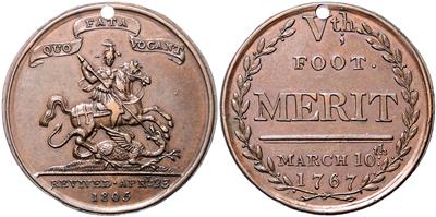 5th foot Regiment, "Merit" - Münzen und Medaillen