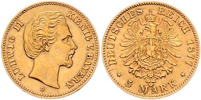 Bayern, Ludwig II. 1864-1886 GOLD - Münzen und Medaillen