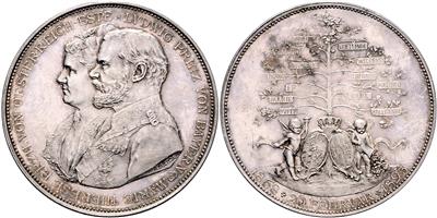 Bayern, Prinz Ludwig (später König Ludwig III.) und Erzh. Marie Therese von ÖsterreichEste - Coins and medals