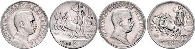 Italien, Vittorio Emanuele III. 1900-1946 - Mince a medaile