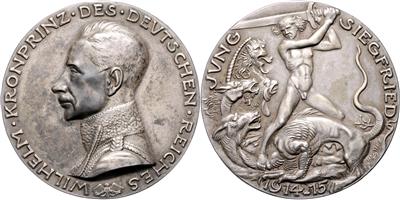 Medailleur Karl GoetzKronprinz Wilhelm und seine Erfolge im 1. WK 1914/1915 - Mince a medaile