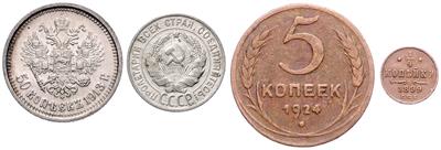 Nikolaus II. und später - Coins and medals