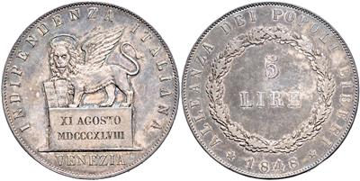 5 Lire 1848 VENEZIA, Venedig - Münzen und Medaillen