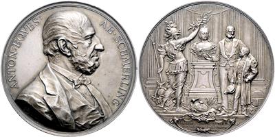 Anton, Ritter von Schmerling,25 Jahre Kurator des Theresianums - Coins and medals