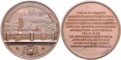 Franz Josef I., Erhebung von Agram/Zagreb zum Erzbistum 8. Mai 1853 - Münzen und Medaillen