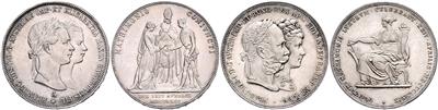Franz Josef I., Taler und Guldenwärung - Mince a medaile