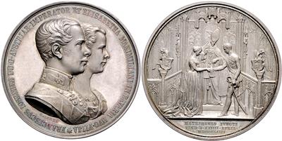 Franz Josef I. und Elisabeth, Hochzeit 24. April 1854 - Coins and medals