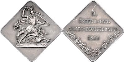 II. Österr.- Ung. ArmeeFechtturnier 1899 - Münzen und Medaillen