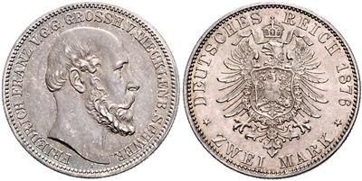 Mecklenburg- Schwerin, Friedrich Franz II. 1842-1883 - Münzen und Medaillen