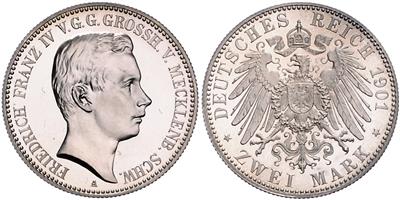 Mecklenburg- Schwerin, Friedrich Franz IV. 1897-1918 - Mince a medaile