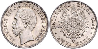 Reuss, jüngere Linie Schleiz, Heinrich XIV. 1867-1913 - Monete e medaglie