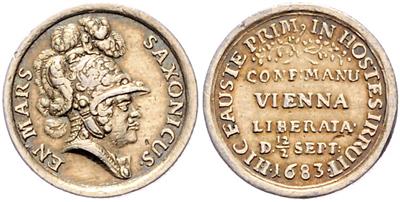 Sachsen A. L., Johann Georg III. 1680-1691- Entsatz von Wien - Mince a medaile