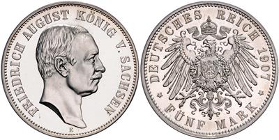 Sachsen, Friedrich August III. 1904-1918 - Mince a medaile