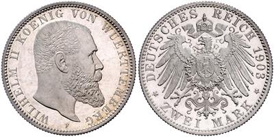 Württemberg, Wilhelm II. 1891-1918 - Mince a medaile