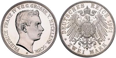 Mecklenburg- Schwerin Friedrich Franz IV. 1897-1918 - Mince a medaile