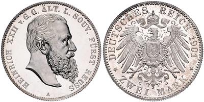 Reuss, Ä. L. Greiz, Heinrich XXII. 1859-1902 - Monete e medaglie