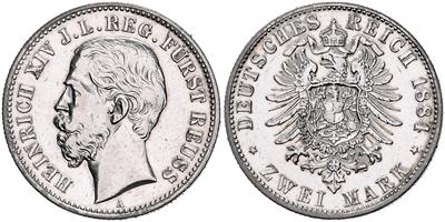 Reuss-jüngere Linie Schleiz, Heinrich XIV. 1867-1913 - Mince a medaile
