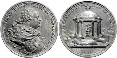 Sachsen A. L., Friedrich Christian 1763/Tod seines Vaters Friedrich August II. 1763 - Mince a medaile