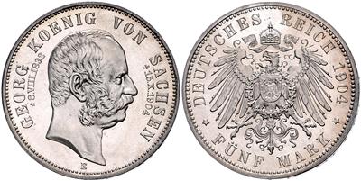 Sachsen, Georg 1902-1904 - Mince a medaile