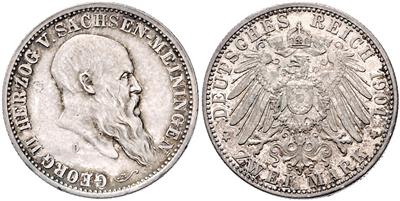 Sachsen-Meiningen, Georg II. 1866-1914 - Coins and medals