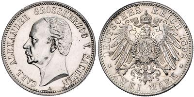 Sachsen-Weimar-Eisenach, Carl Alexander 1853-1901 - Monete e medaglie