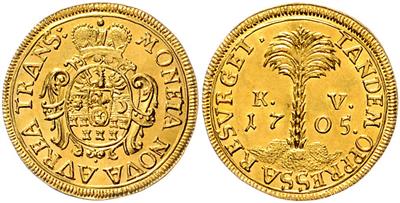 Ungarische Malkontenten in Siebenbürgen, Aufstand des Franz Rakoczy 1703-1711 GOLD - Mince a medaile