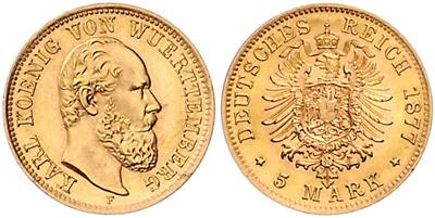 Württemberg, Karl 1864-1891 GOLD - Coins and medals