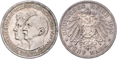 Anhalt, Friedrich II. 1904-1918 - Mince a medaile