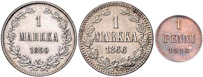 Finnland unter russischer Herrschaft Alexander II., Alexander III., Nikolaus II. - Monete e medaglie