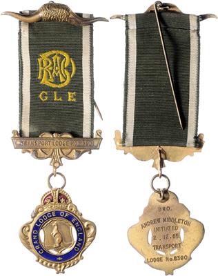 Freimaurer Grand Lodge of England - Mince a medaile