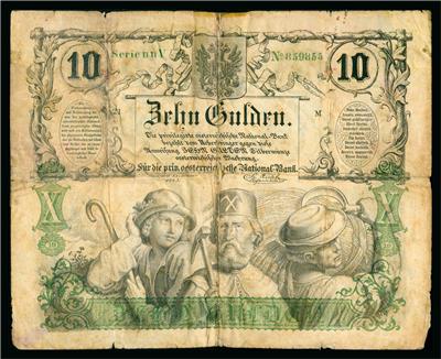 Privilegierte ÖSterreichische Nationalbank, 10 Gulden 1863 - Coins and medals