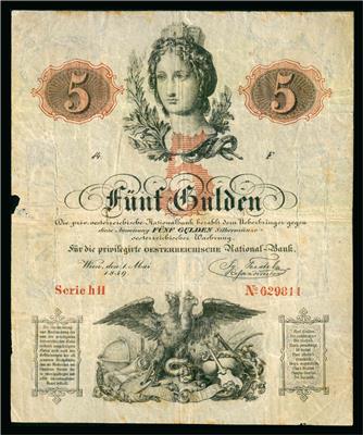 Privilegierte Österreichische Nationalbank, 5 Gulden 1859 - Mince a medaile