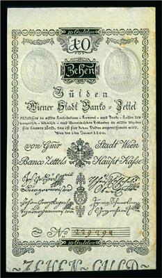 Wiener Stadt Banco, 10 Gulden 1800 - Münzen und Medaillen