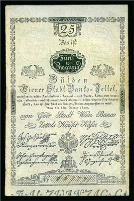 Wiener Stadt Banco, 25 Gulden 1800 - Münzen und Medaillen