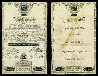 Wiener Stadt Banco, 50 Gulden 1806 - Mince a medaile