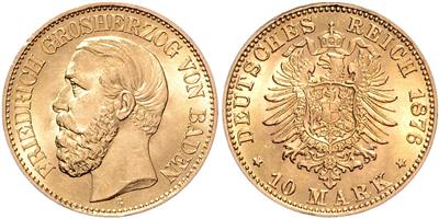 Baden, Friedrich I. 1856-1907 GOLD - Mince, medaile a papírové peníze