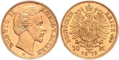 Bayern, Ludwig II. 1864-1886 GOLD - Münzen, Medaillen und Papiergeld