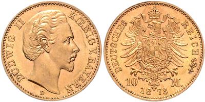 Bayern, Ludwig II. 1864-1886 GOLD - Münzen, Medaillen und Papiergeld